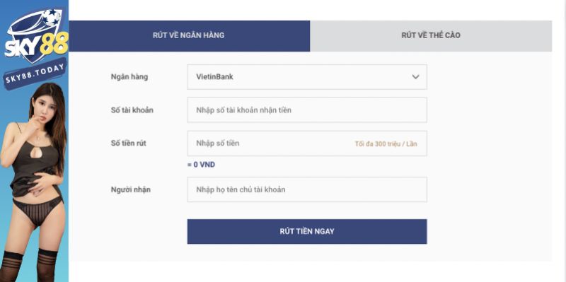 rút tiền sky88 về ngân hàng